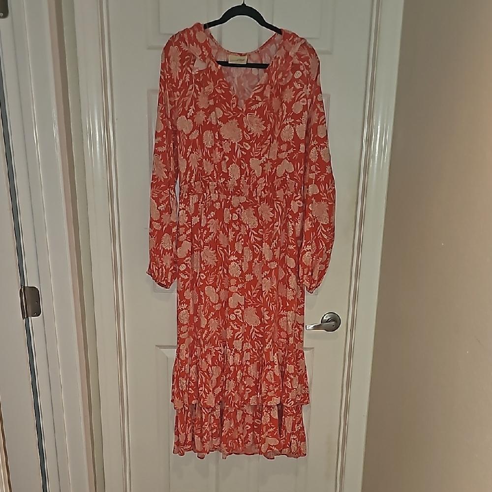 Floral Red Dress